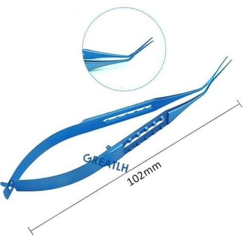 Ophthalmic Titanium Alloy Capsulorhexis Tweezer Veterinary Ophthalmic Tweezer Straight Curved Angle Instruments