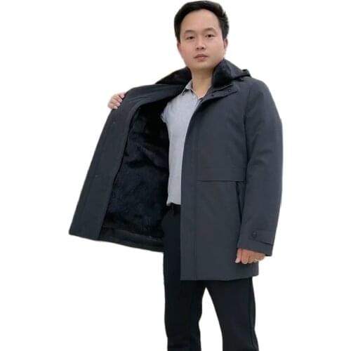 Mens Parka Winter Fur Jacket Natural Mink Fur Jacket High Quality Outwear Custom All Size And Color Free Shipping
