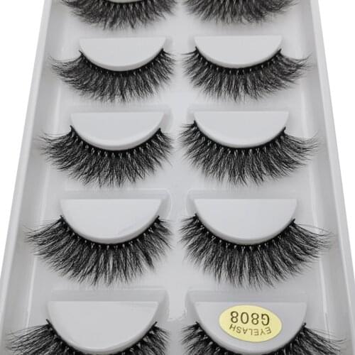 5pairs makeup eyelashes soft fluffy lashes false eyelashes dramatic 3d mink lashes lash extension make up 3d cilios faux cils