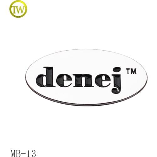 Handmade engraved designer custom metal label tags logo with sticker for leather bag/clothing