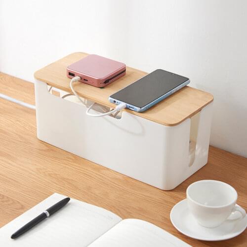 Cable Storage Box Charger Wire Management Power Strip Wire Case Anti Dust Charger Socket Organizer Network Line Storage Bin New