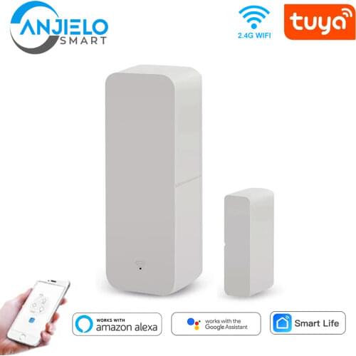 Anjielo WiFi Alarm Door Opening Detectors Smart Life APP Remote Alarm Alexa Google Home Tuya Smart Door Sensor