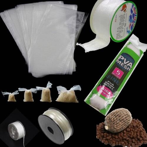 Carp Fishing PVA Bags PVA Mesh PVA String Fast Dissolving Non Residue Carp Bait Throwing Bag Fishing Tackle