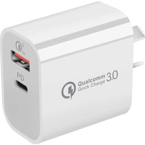 18W Quick Charge USB Charger Universal 2 Port Fast Charging EU US Plug USB C Power Adapter For Samsung iPhone 12 Tablet Charge