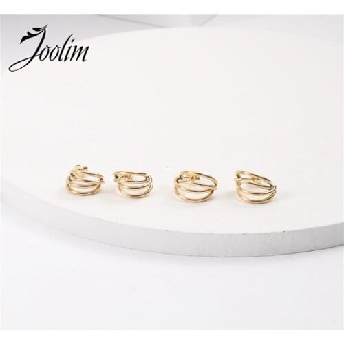 Joolim High End PVD Plated Arc-shaped Sense Of Depth Earring Irregular Earring Drop Shipping Supplier