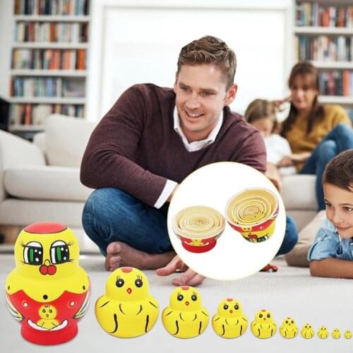 Wear-resistant 1 Set Creative Russian Nesting Dolls Chick Matrioska Toy Premium Texture Nesting Dolls Easy-using for Child