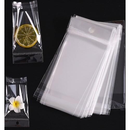 100Pcs Transparent Candy Cookie Gift Bag with DIY Self Adhesive Pouches Wedding Birthday Party Candy Packaging Bag