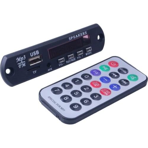 12V MP3 WMA Decoder Board Audio Module USB TF Radio Bluetooth 5.0 Wireless Music Car MP3 Player Remote Control Decoding Board
