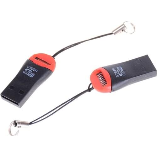 2PCS Mini Lanyard Memory Card Reader Adapters To USB 2.0 Adapter Replacement for Micro SD TF Card