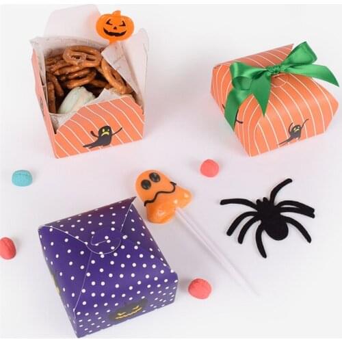 20pcs 7.5x7.5x3.5cm Mini Halloween Candy Boxes Halloween Party Decorations