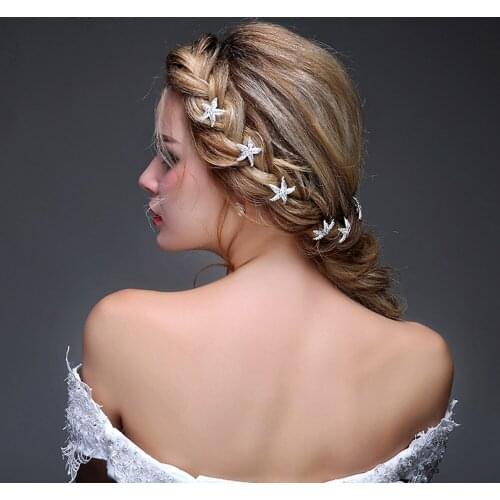 Romantic Elegant Simple Bridal Headdress Alloy Stars Hairnip 3pcs for Wedding Perform Studio Photo Prop Daily Life O615