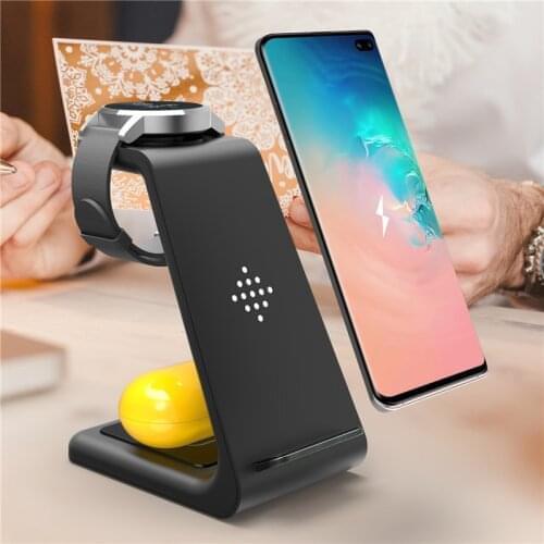 3 in 1 Portable QI Wireless Charger For Samsung S8 S9 S10 S20 Note 8 Fast Wireless Charging for Samsung Watch Active Galaxy Buds