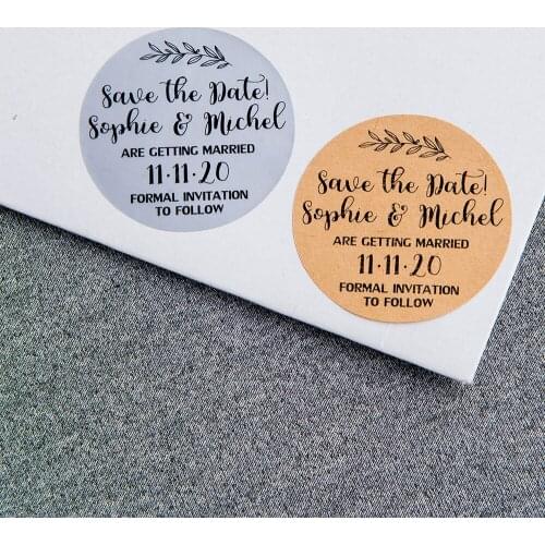 #44BGJ-40mm diameter round sticker, matte silver, kraft paper, matte white sticker,Wedding label stickers,wedding decoration