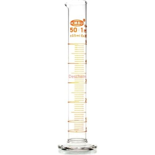 50ml,Glass Measuring Cylinder With Graduati,Spout Mouth,Chemistry Labware