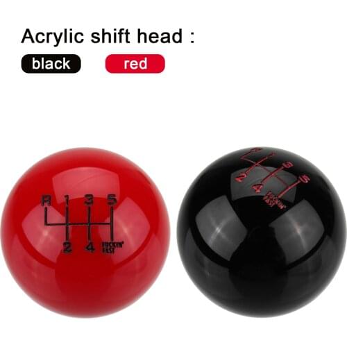 Acrylic Universal 5 Speed Car Round Ball Gear Shift Knob Ball Short Throw Lever & M10X1.25 Thread Race Auto Shift Button