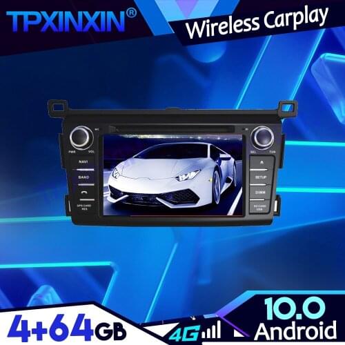 Android 10.0 4G+64G For Toyota RAV4 2013-2015 Car PX6 IPS Carplay Tape Recoder Multimedia Player Head Unit Navi GPS Auto Radio