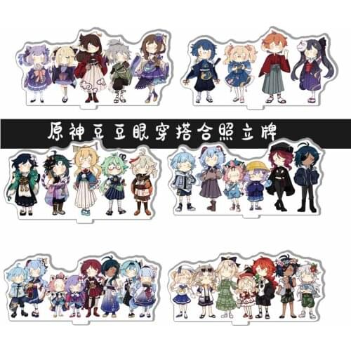 Anime Genshin Impact Barbara Gunnhildr Klee Barbatos Acrylic Figure Stand Display Model Plate Cosplay Desktop Decor Q Version