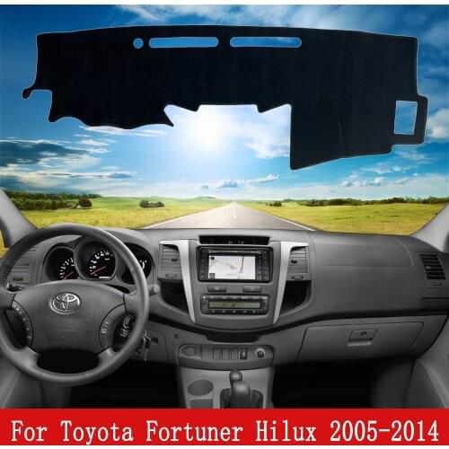 Car Dashboard Cover Dash Mat Pad Custom for Toyota Hilux SW4 Fortuner AN30 AN50 AN60 2005~2014 Nonslip Cape Sunshade Accessories