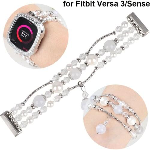 Loop Elastic Strap for Fitbit Versa 3/Fitbit Sense Bands Jewelry Wristband for Fitbit Sense/Versa 3 Bracelet Women Dressy Correa