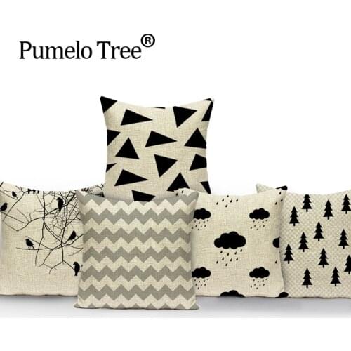 Geometric Decorative soft seat car Cushion Covers Square black white Home linen pop style fashion fresh suit cushion almohada