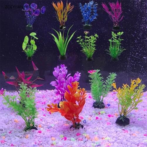 10-12CM Aquarium Artificial Water Grass Decor Viewing Decorations Plants Fish Tank Decoration Green Purple Aquarium Accessories