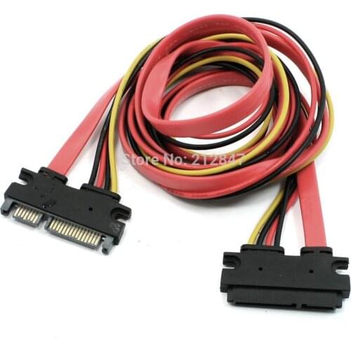 SATA 7+15 22 Pin SATA Male to Female M/F Data Power Transfer Cable 0.5-1 Meter