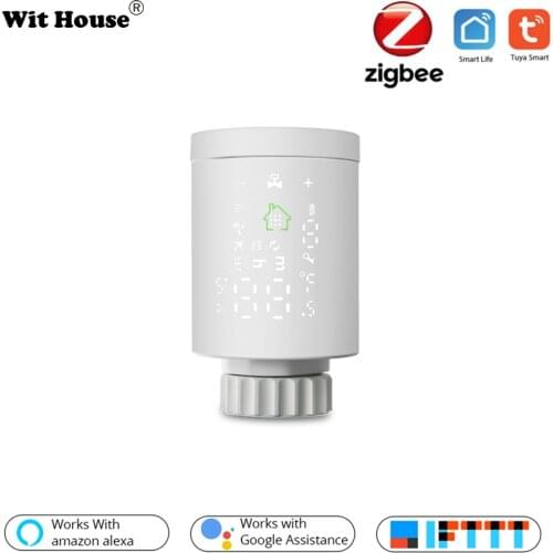 Tuya Smart ZigBee Radiator Actuator Programmable Thermostat Thermostatic Radiator Valve Temperature Controller Support Alexa