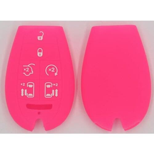 2PC Silicone rubber car key fob cover case protect keychain shell For Chrysler for Jeep Commander Dodge Caravan Remote keyless