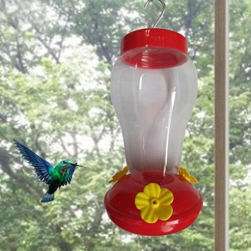 Hummingbird Feeder for Outdoors with Feeding Port Hanging Bright Red Transparent Tube Easy to Clean TS2