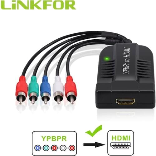 LiNKFOR YPBPR RGB Component Video Audio to HDMI Converter Male YPBPR to HDMI Converter Adapter for PS3 XBOX 360 HDTV PC
