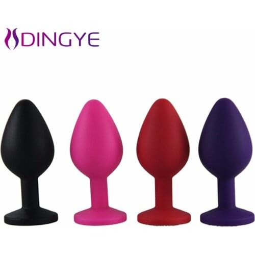 Dingye Medium Silicone Prostate Soft Anal Stimulator P-Spot Massager Anal Sex Toys Diamond Butt Plugs for Men