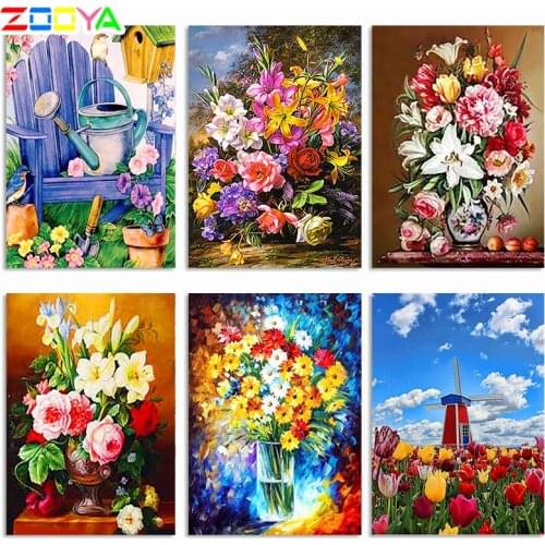 ZOOYA Diy Diamond Mosaic Paintings Home Decoration 5D Diy Diamond Painting Sale Icon Diamond Embroidery Full Set AQR03