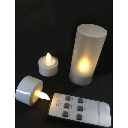 Set of 12 Rechargeable Led Candles Flameless Tea Lights Glow candle lamp w/6keys Remote controller Waxless Christmas Home Decor