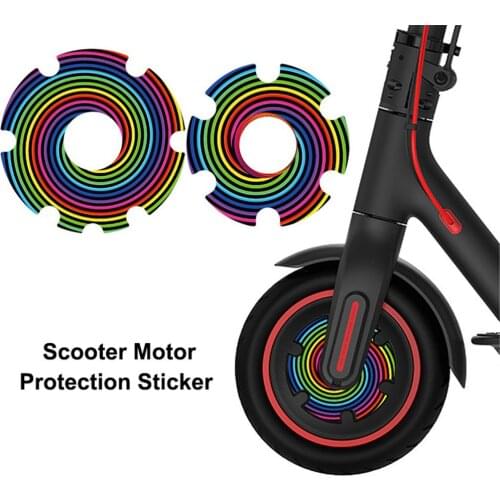 2PCS Electric Scooter Front Wheel Sticker PVC Motor Protective Cover Shell Kick Scooter Accessories For Xiaomi M365/1s/pro2