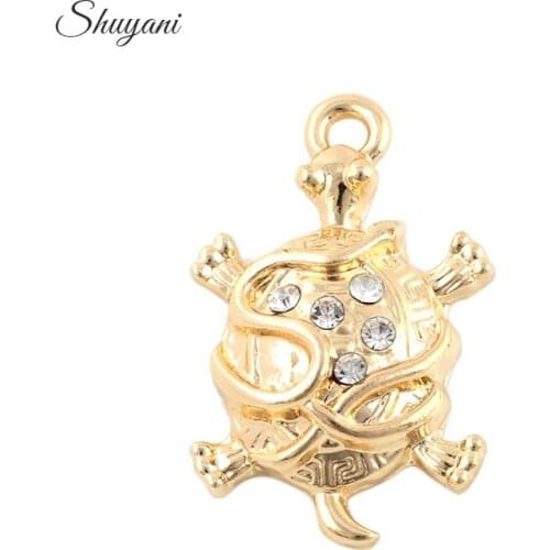 Newest Fashion Alloy Metal Animal Tortoise Dangle Charms Fit Bracelet Necklace Pendant 18*28mm