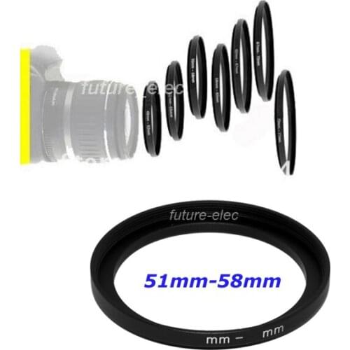 New Arrive 51mm to 58mm 51-58 51 58 mm Metal Step-Up Step Up Ring Camera Lenses Lens Hood Holder Filter Filters Stepping Adapter