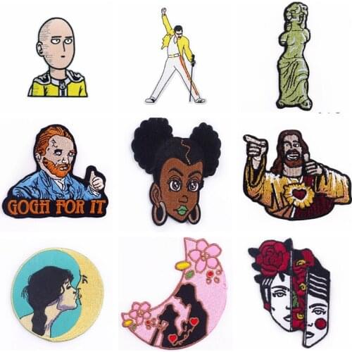 Couple Avatar Cloth Sticker Embroidery Patch Embroidered Patches For Clothing Little Girl Applique On Clothes Patterned Patches