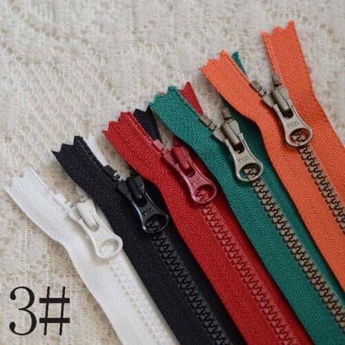 100pcs/lot Plastic Vintage YKK Zipper Resin Close End Red Black White Zip Fasteners 15 20cm 25cm Handmade Diy Sewing Accessories