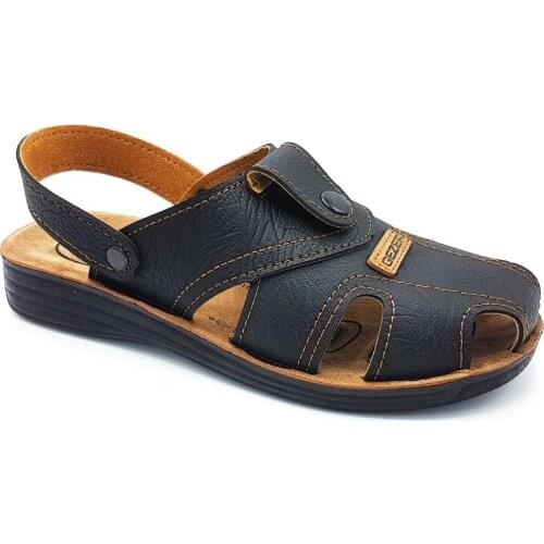 Gezer Men Sandals Non Slip Orthopedic Slipper Artificial Leather Summer Beach Pool Camping Comfortable 4 Point Technology