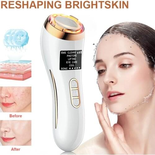 Seven In One Beauty Instrument Home Radio Frequency Equipment LED Iontophoresis Skin Rejuvenation Instrument Face Massager