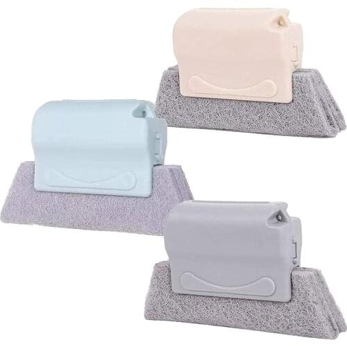 Window Groove Cleaning Brush Hand-held Crevice Cleaner Tools Fixed Brush Head Design Scouring Pad Material for Door Window Slide