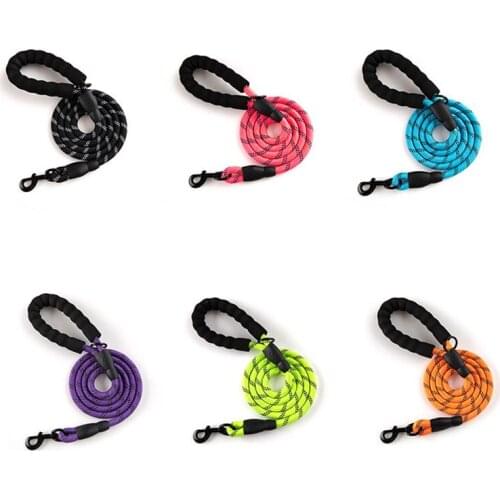 100 Pcs Strong Dog Leash With Comfortable Padded Handle Reflective Lead Rope for Small Medium and Large Dogs 5 FT Wholesale K2