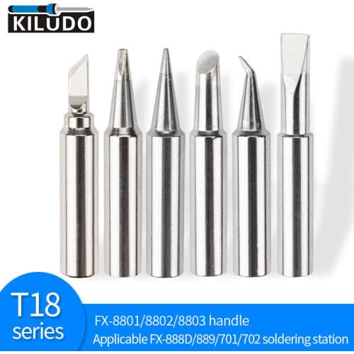 T18 série pontas de solda caber hakko FX-888 FX-888D FX-8801 FX-600 bico de ferro sem chumbo punho lápis bit