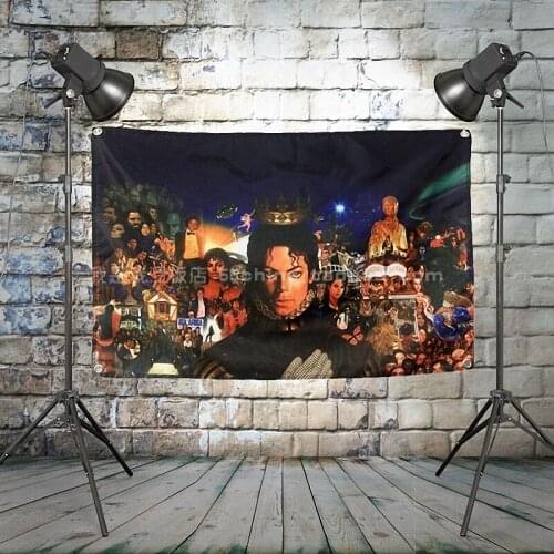 "MICHAEL JACKSON" Heavy Metal Band Poster Music Banner Background Wall Flag Decor Vintage Creative Cloth Art Painting