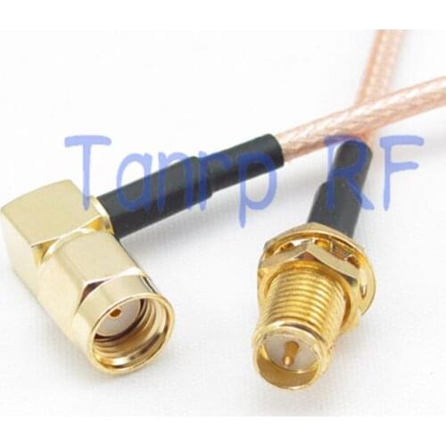 1PCS RG316 extension cable 3FEET RP-SMA female to RP-SMA male right angle RF adapter connector 1M Pigtail coax jumper cable