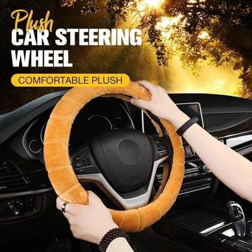 Car Steering Wheel Universal 37-38cm Diameter Soft Plush Rhinestone Cover Interior Accessories Steering-Cover Car-styling