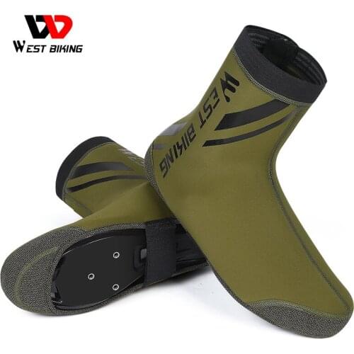 WEST BIKING Waterproof Cycling Boot Covers MTB Shoe Cover Winter Warm Thermal Overshoes Toe Bicycle Shoe Covers Booties For Bike