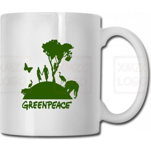 Greenpeace Go Green Organization Symbol Logo Mens White Mug Cup Size S To 3Xl Women Men