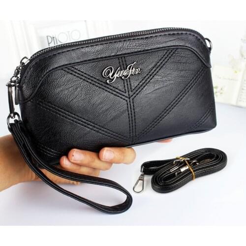 Womens wallet multifunction wristlet clutch bag wallet leather women Handbag ladies Organizer wallets 2020 portfel damski