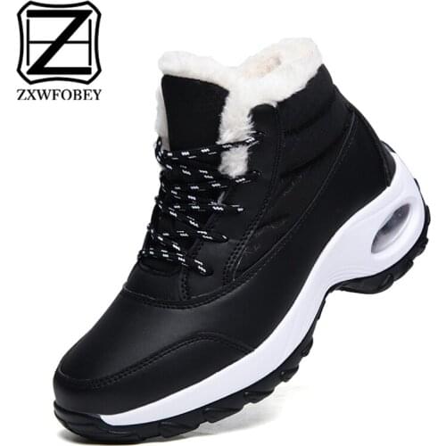 ZXWFOBEY Fur Sneakers Women Non-slip High Quality Casual Sneakers Womens Winter Shoes Light High Heels Sneakers For Ladies